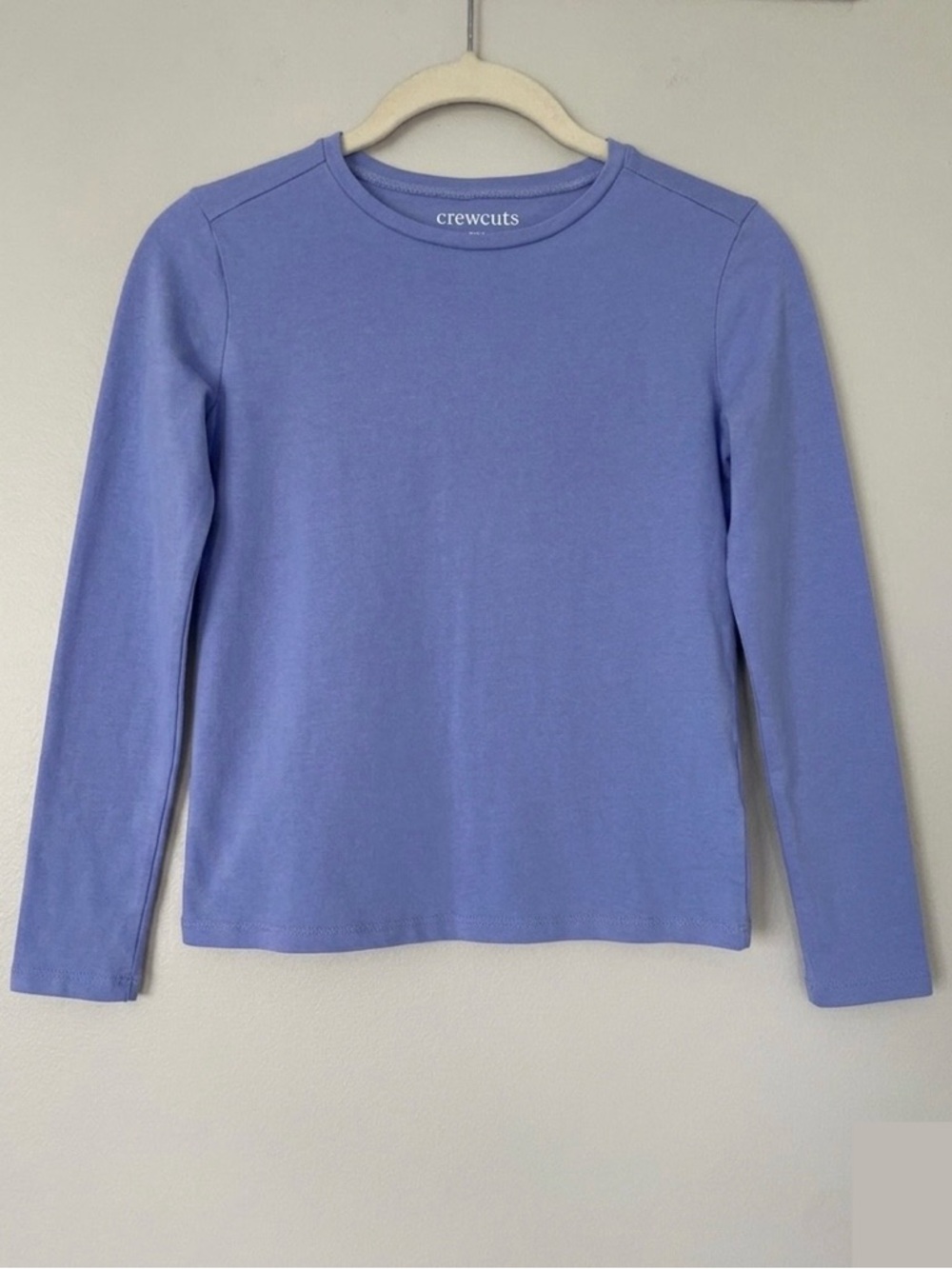J. Crew Girls Periwinkle Colored Long Sleeve Cotton Jersey T-Shirt
